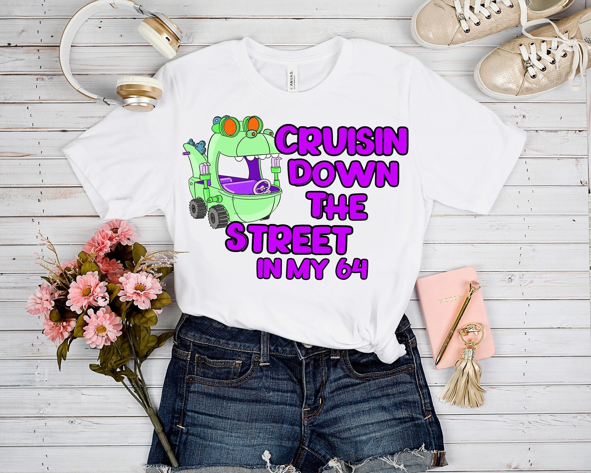 90'S TOON RUN- CRUISIN DOWN TEE Hoodie, Sweatshirt | CoreVibeTees.com (Image 1)