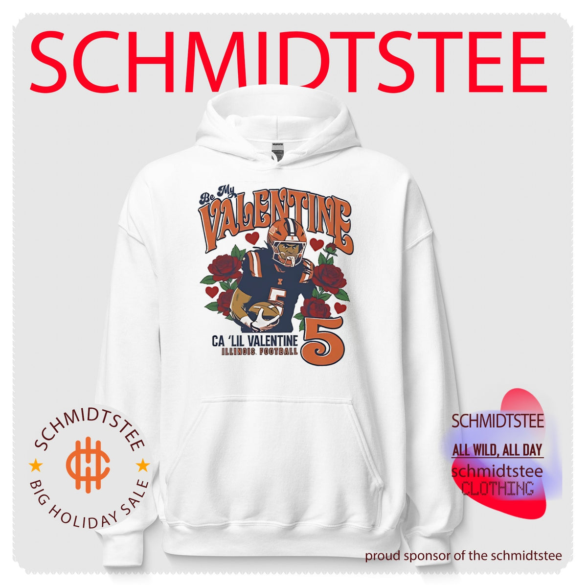 Ca’Lil Valentine Illinois Fighting Illini portrait graphic shirt