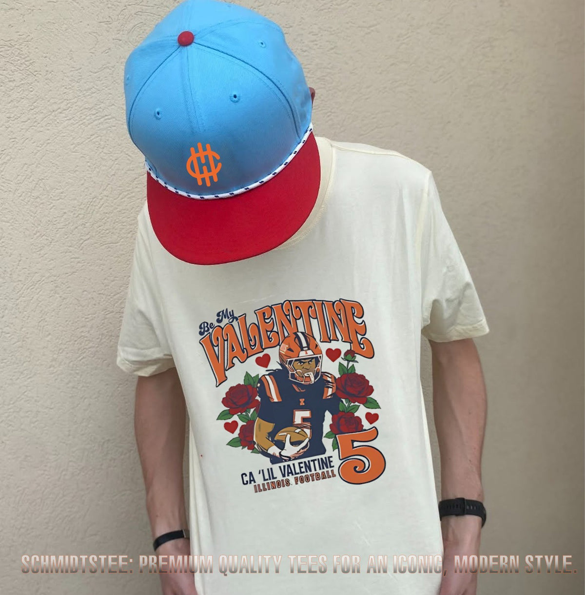 Ca’Lil Valentine Illinois Fighting Illini portrait graphic shirt