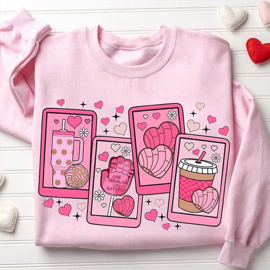 Cafecito y Chisme Valentine's Day Shirt, Concha Valentine's Day Shirt, Candy Valentines, Valentines Trending, Mexican Valentine Sweatshirt