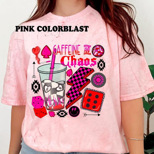 Caffeine And Chaos Shirt ~ Unisex Apparel Relaxed Fit Printed In The USA Clothing Womenswear Casual Comfort Cotton Top Athletic Boho Chic