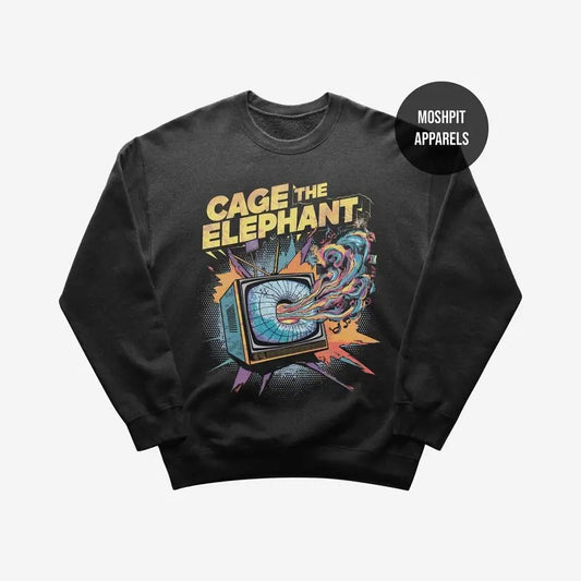Cage The Elephant Sweatshirt - Rock Music Sweatshirt - Melophobia - Neon Pill - Cage The Elephant Merch - Unisex Crewneck Sweatshirt