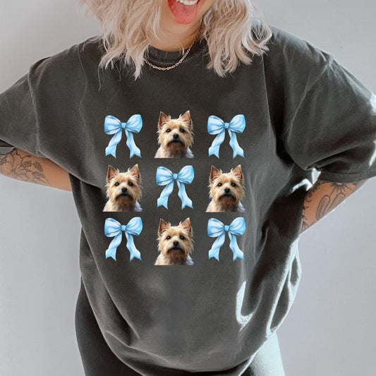 Cairn Terrier with bows Shirt~ Unisex Apparel Relaxed Fit Printed In The USA Clothing Womenswear Casual Comfort Cotton Top Athletic Boho Chic