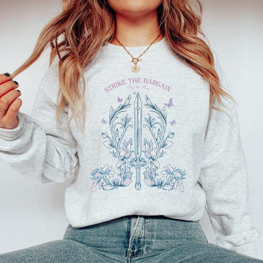 Callie Hart Quicksilver Sweatshirt, Trendy Floral Sword Fantasy Shirt for Fans, Bookish Apparel Casual Wear, Unique Gift