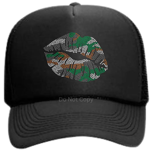 Camo Lips Rhinestone Hat Patch (1 Patch)