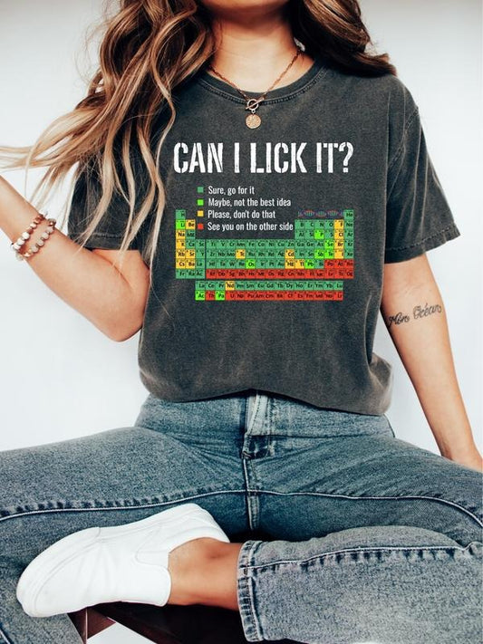 Can I Lick It Periodic Table Shirt, Funny Chemistry Shirts, Elements Table Shirt, Science Chemistry Lab Tshirt, Funny Chemistry Gift Tee