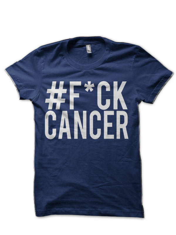 #F*ck Cancer Navy Blue T-Shirt Hoodie, Sweatshirt | CoreVibeTees.com