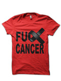 Fuck Cancer Design With Black Ribbon For Awareness And Fighting Disease Red T-Shirt Hoodie, Sweatshirt | CoreVibeTees.com