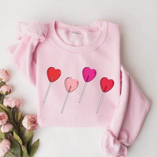 Candy Heart Sweatshirt, Heart Sucker Sweatshirt, Valentines Day Sweatshirt, Cute Valentines Sweatshirt, Valentine Graphic Sweater, Womens Valentines Gift