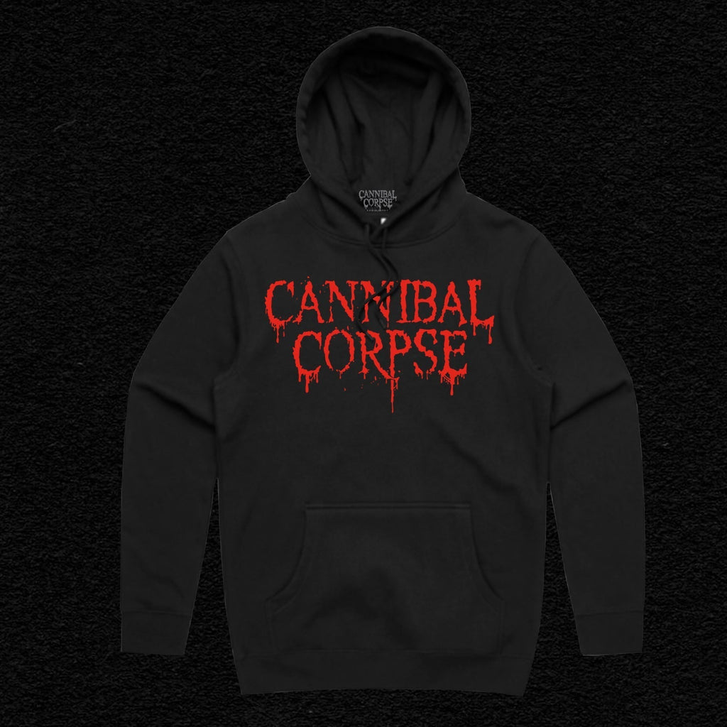 Cannibal Corpse Logo Pullover Hoodie (Black) T-Shirts, Sweatshirt | CoreVibeTees.com (Image 1)