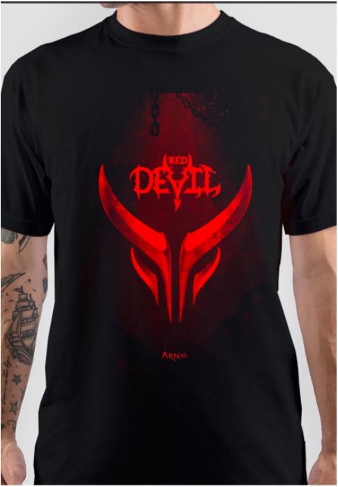 Red Devil Half Sleeve Black T-Shirt Hoodie, Sweatshirt | CoreVibeTees.com