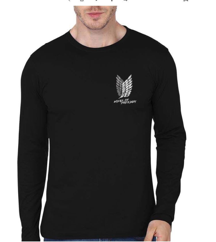 Wings Of Freedom Full Sleeve Black T-Shirt Hoodie, Sweatshirt | CoreVibeTees.com
