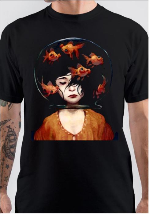 Fish Bowl Half Sleeve Black T-Shirt Hoodie, Sweatshirt | CoreVibeTees.com