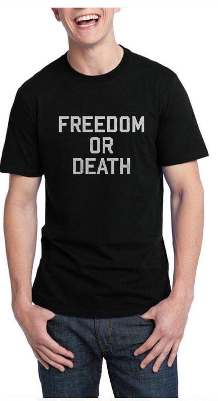 Freedom Or Death Half Sleeve Black T-Shirt Hoodie, Sweatshirt | CoreVibeTees.com