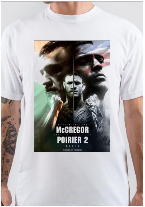 Mcgregor  Vs Poirier 2 Half Sleeve White T-Shirt Hoodie, Sweatshirt | CoreVibeTees.com