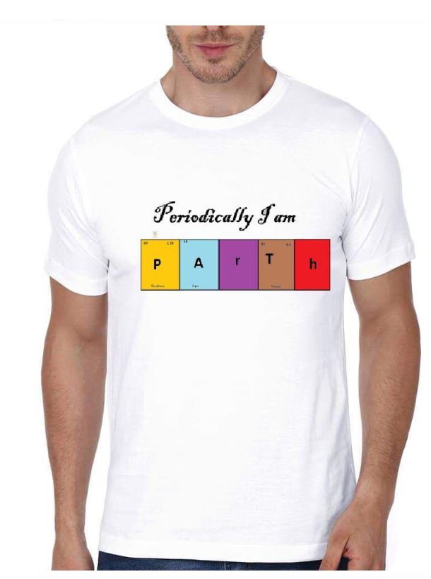 Periodically I Am Parth Half Sleeve White T-Shirt Hoodie, Sweatshirt | CoreVibeTees.com