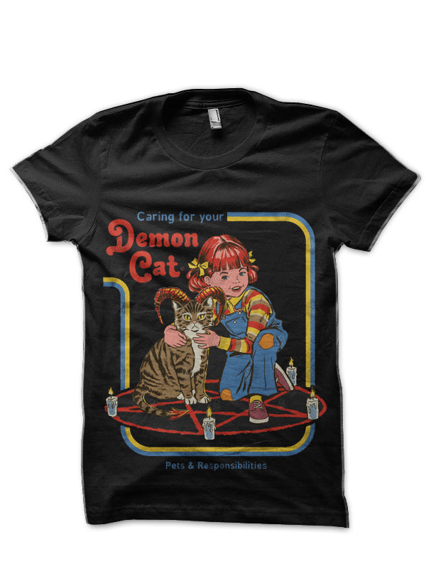 Caring for your Demon cat Black T-Shirt Hoodie, Sweatshirt | CoreVibeTees.com