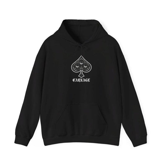 Carnage (Owned by the Spade Brothers back design) Unisex Heavy Blend Hooded Soft Comfort Crewneck Pullover Long Sleeves Graphic Fabric Sweater