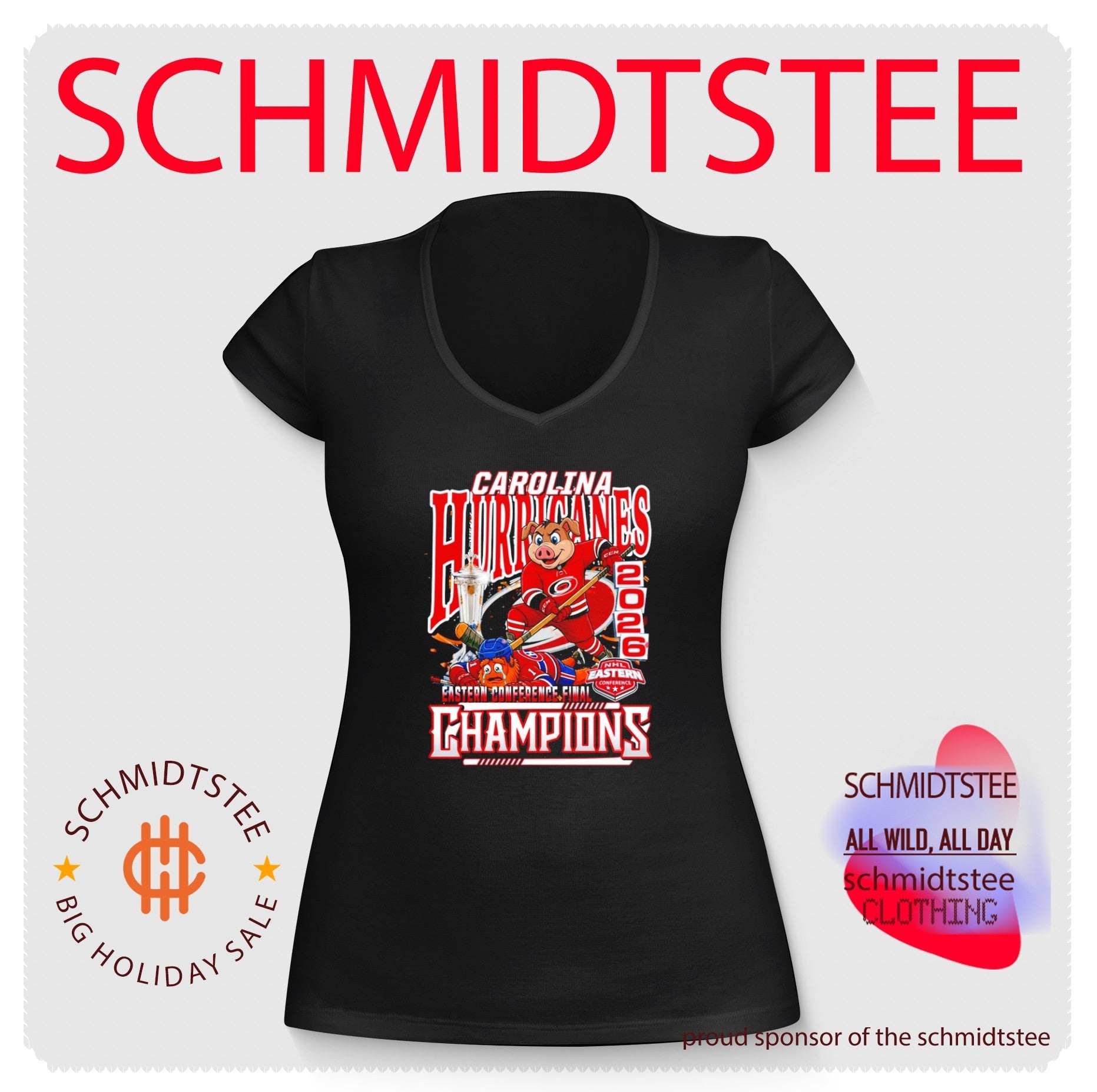 Carolina Hurricanes 2026 Eastern Conference Champions beat Montreal Canadiens mascot shirt