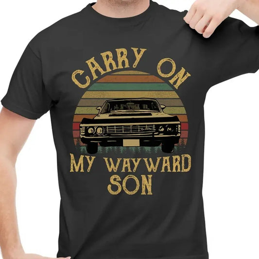 Carry On My Wayward Son Sunset Vintage Shirt, Supernatural Vintage T Shirt, Gift For Woman and Man Unisex T-Shirt Sweatshirt Hoodie
