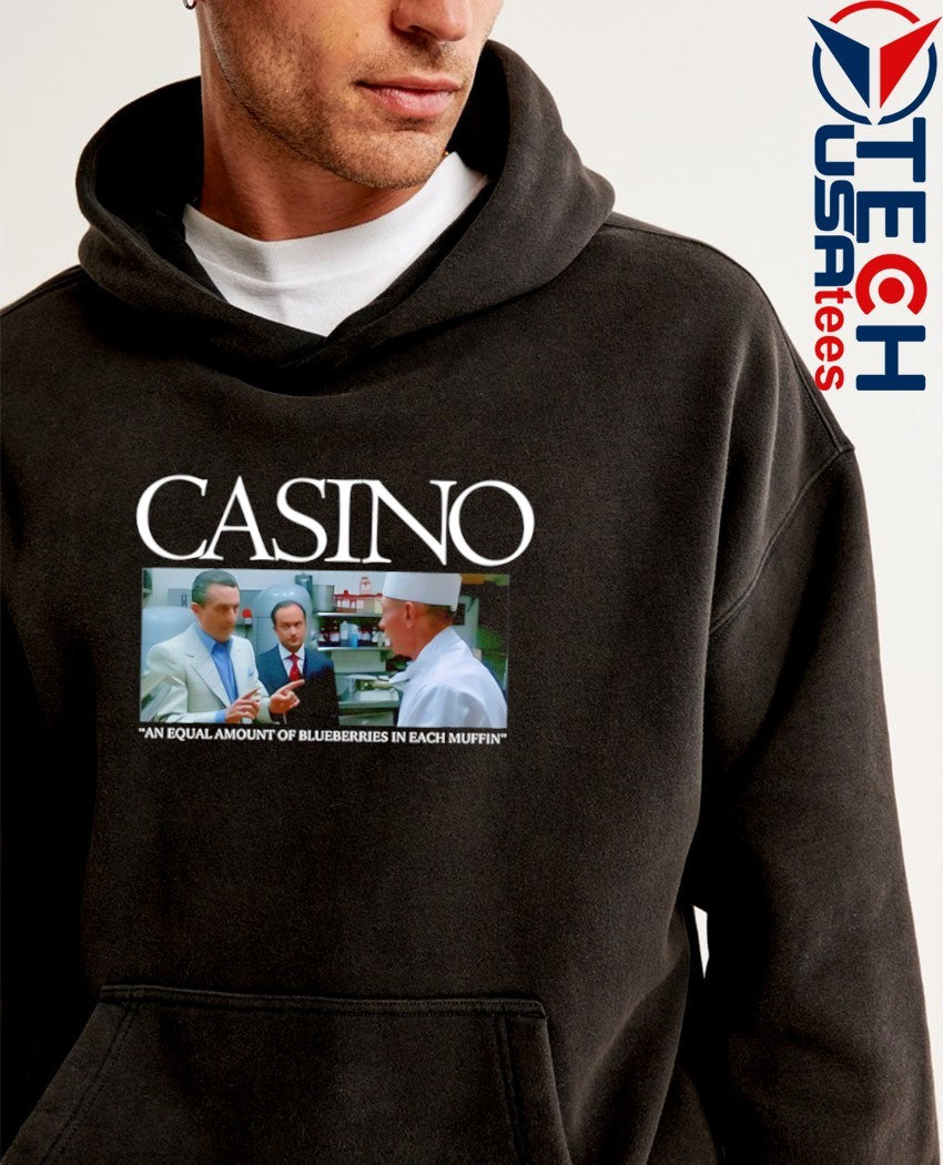 Casino an equal amount of blueberries in each muffin shirt