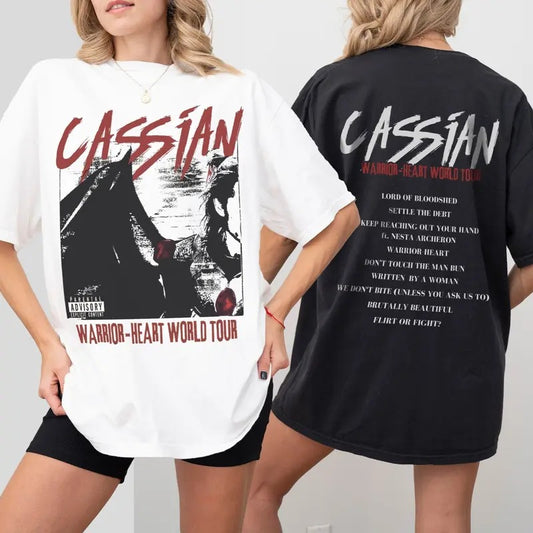 Cassian Album Cover ACOTAR Band Comfort Colors Shirt, Licensed ACOTAR Merch Sarah J Maas Merch Man Bun Nesta Velaris Rhysand Azriel Wingspan Valkryrie Smut Womenswear Crewneck Short Sleeves Fabric Graphic Tee
