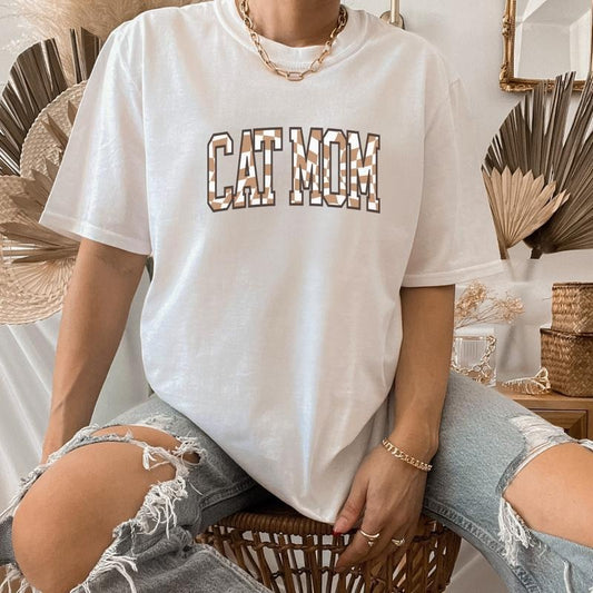 Cat Mom Sweatshirt, Cat Mom Gift Sweatshirt, Cat Mama Gift Sweatshirt, Cat Mom Retro Sweatshirt Full Color Print Casual Cotton
