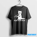 Cat Pew Pew Pew Cute Black White Tshirts Sweater