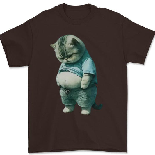 Cat Printed Round Neck T-Shirt, Casual Short Sleeve T-Shirt for Summer & Spring, Women's Clothing, Angry T-Shirt, Gift for Men & Women