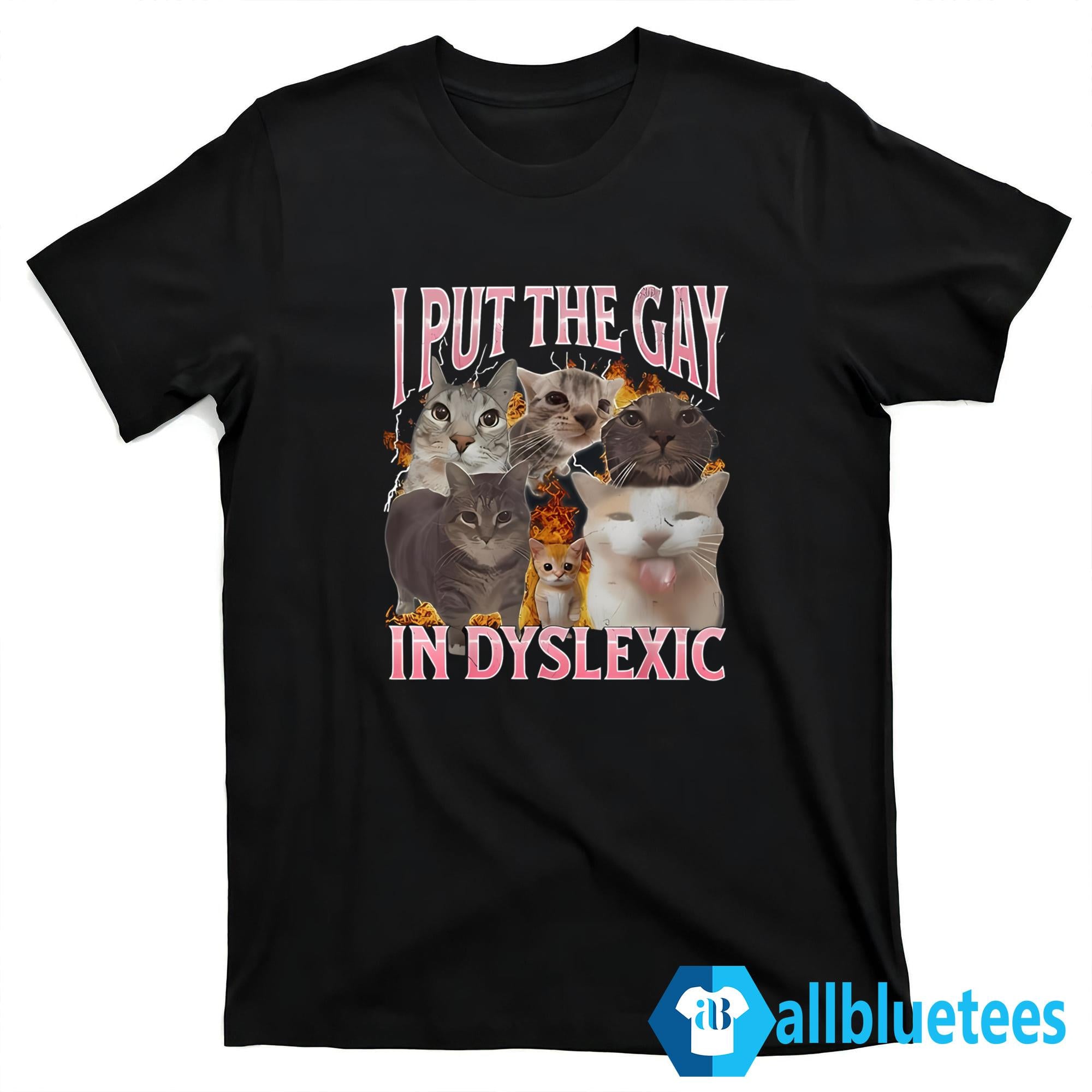 Cats I Put The Gay In Dyslexic Shirt