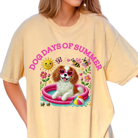 Cavalier Dog Days of Summer Shirt ~ Unisex Apparel Relaxed Fit Printed In The USA Clothing Womenswear Casual Comfort Cotton Top Athletic Boho Chic