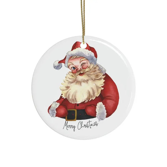 Ceramic Ornaments, Santa Ornament, Set of 10, Nostalgic Holiday Decor, Retro Santa Ornament, Coquette Christmas Decor, Tree Decoration