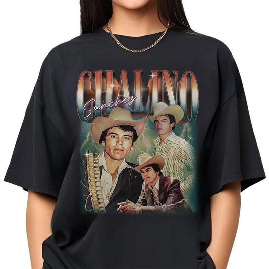Chalino Sanchez and Corridos Legends T Shirt Tribute to Ariel Camacho Valentin Elizalde Mexican Music Icon