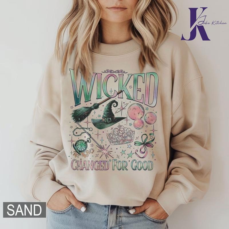 Changed For Good Wicked Sweatshirt, Defy Gravity Broomstick Magic Wand, Wicked Sweater, Wizard Movie Fan Shirt, Wicked Movie Fan Xmas Gift