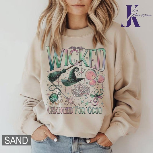 Changed For Good Wicked Sweatshirt, Defy Gravity Broomstick Magic Wand, Wicked Sweater, Wizard Movie Fan Shirt, Wicked Movie Fan Xmas Gift