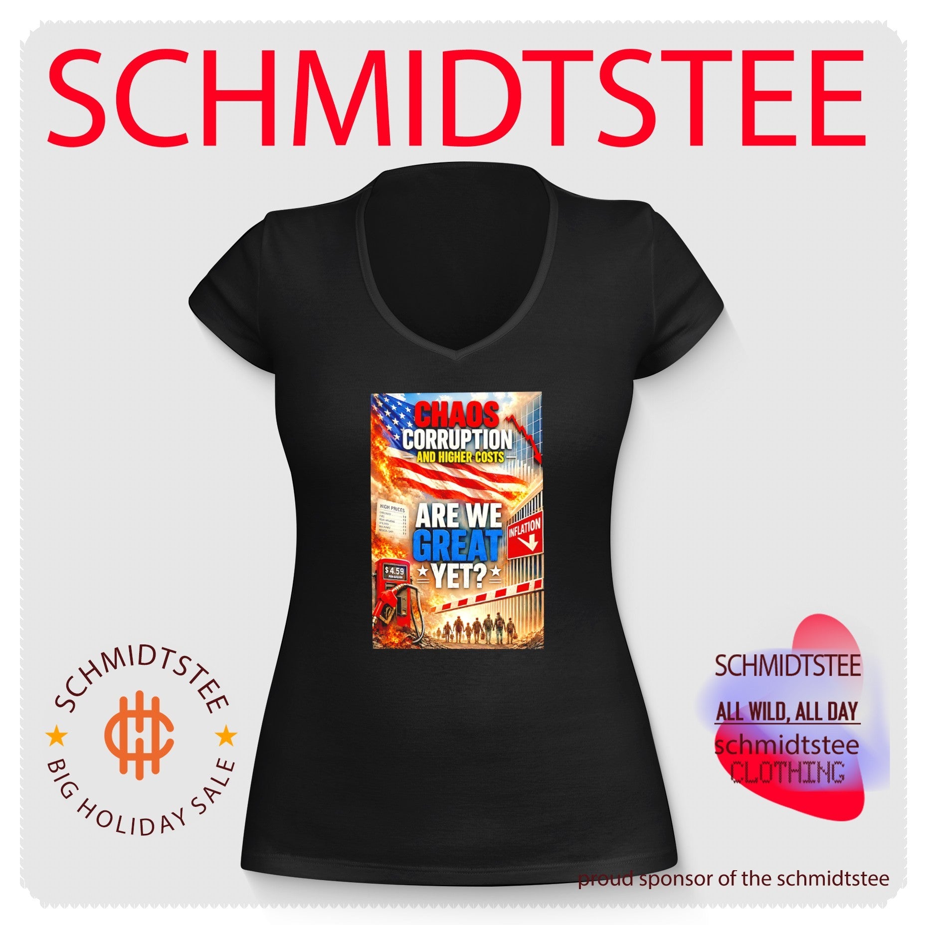 Chaos corruption and higher costs are we great yet illustration shirt