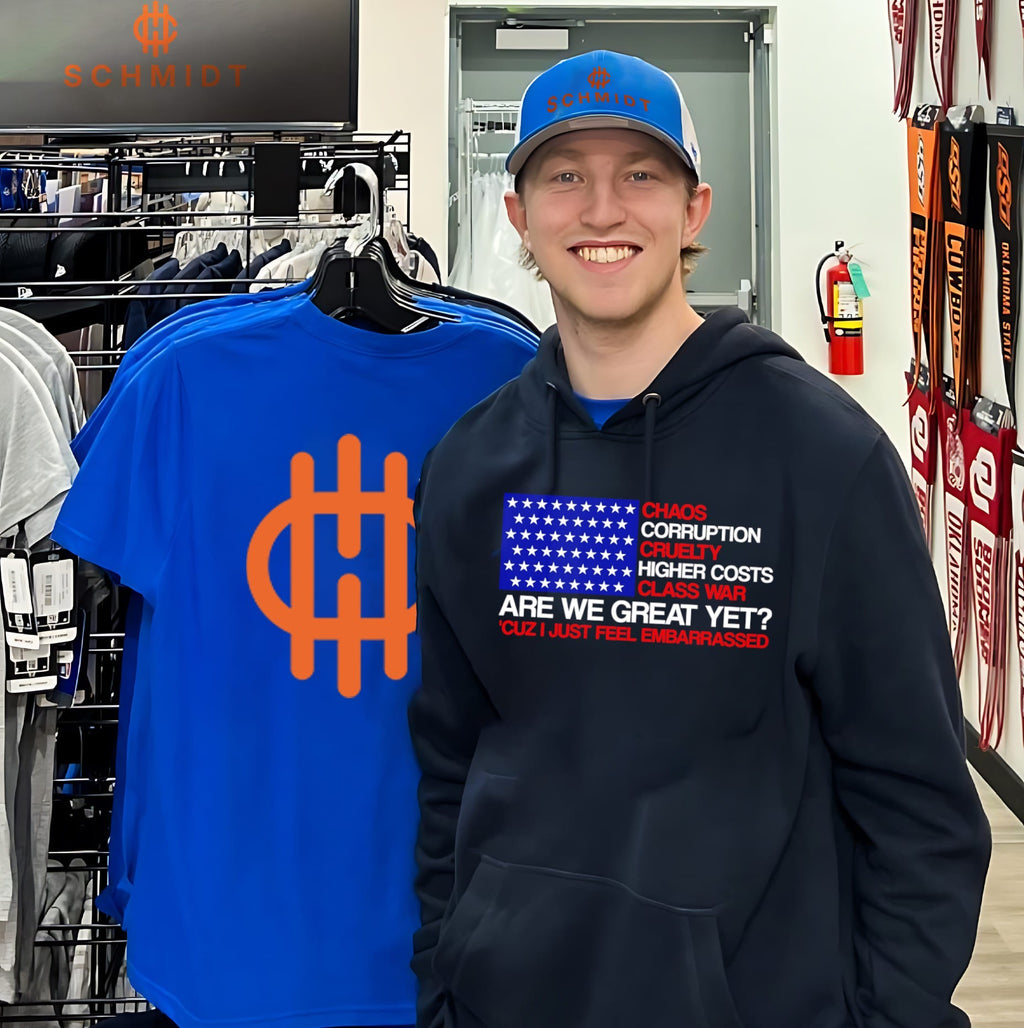 Chaos corruption cruelty higher costs class war are we great yet flag shirt