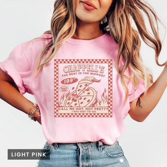 Chappell Roan HOT TO GO! Retro Pizza Graphic - Vintage Style Unisex Jersey Short Sleeve Tee, Trending shirt, Unisex Shirt, Full Size, Full Color
