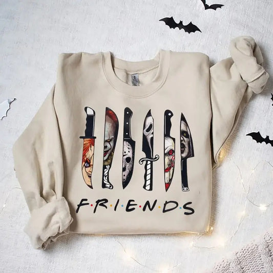 Characters Friends SweatShirt, Friends Halloween Tee, Halloween Shirt, Characters Friends Sweatshirt, Halloween Characters Shirt, Friends Halloween Shirt, Movie Characters Shirt