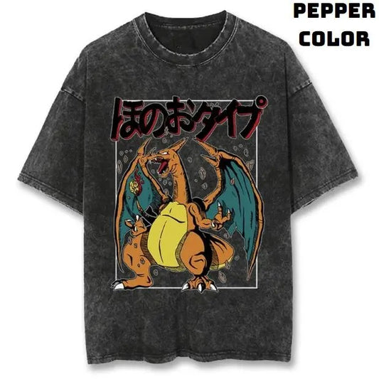 Charizard Destroyer Vintage T-Shirt, Charizard Shirt, Pokemon Merch, Pokemon Shirt, Pokemon Charizard Shirt, Cute Shirt, Anime Manga Shirt, Graphic Tee Shirt, Unisex T-Shirt, Gift For Fan Pokemon, Crewneck Short Sleeve Shirt Top Menswear Streetwear Sweats
