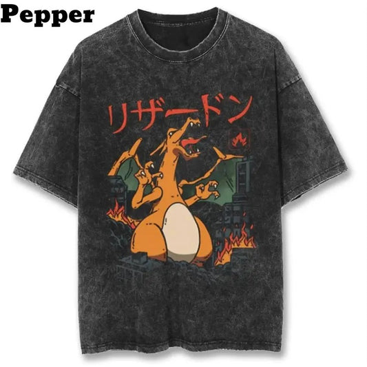 Charizard Roar Black Vintage Tee - A Must-Have for Pokémon Enthusiasts! Perfect Gift for Fans with Vintage Graphics! Sweatshirt, Hoodie, Comfort Colors