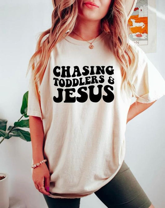 Chasing Toddlers And Jesus Shirt, Retro Mother's Day Shirt, Christian Mother's Day Sweatshirt, Religious Mom Shirt, Jesus Lover Tee