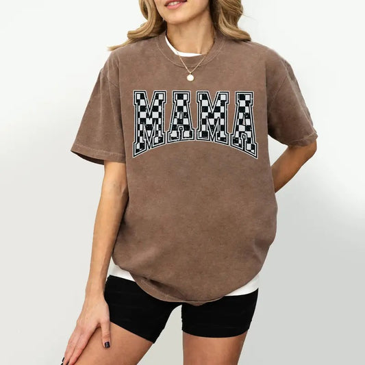 Checkered Mama Comfort Colors Shirt, Gift for Mom, Retro Mom Shirt, Mother's Day Gift, Vintage Checkered Shirt, Full Colors