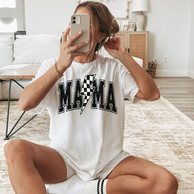 Checkered Mama Shirt, Christmas Gift Moms, Mom Tee, Trendy Mama Shirt, Mama Tshirt, Shirts for Moms