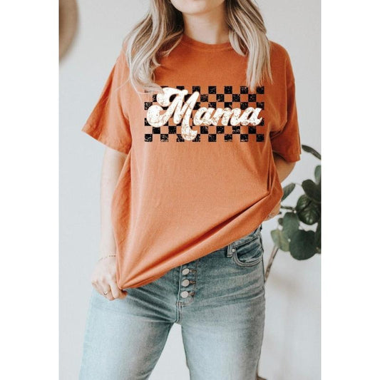 Checkered Mama Shirt, Retro Mama Shirt, Mother? Day Gift, Mom Life Shirt