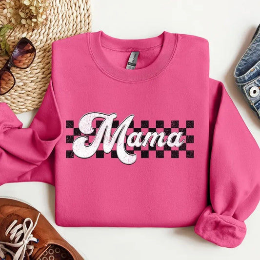 Checkered Mama sweatshirt, Retro Mama sweatshirt, Mothers Day Gift