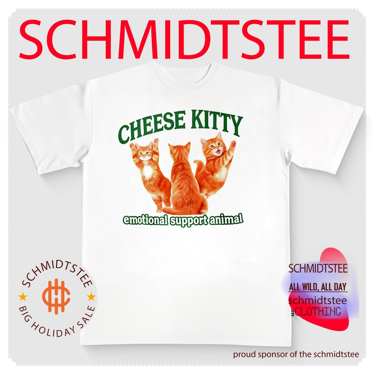 Cheese Kitty Emotional Support Animal Shirt