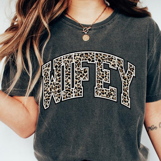 Cheetah Wifey Shirt, Wife Shirt, Just Married Shirt, In My Wifey Era Shirt, Custom Wifey Shirt, Trendy Comfort Colors Pocket Shirt, Wedding Gifts, Bride Gifts, Bachelorette Shirt, Wife T-shirts