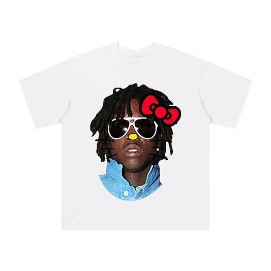 Cheif Keefff Red Kitty Graphic Big Face Shirt
