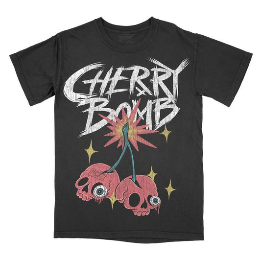 Cherry Bomb Skulls Comfort Colors Unisex T-shirt, Gothic, Alternative Fashion, Alt, Booktok, Smut, Dark Romance, Book lovers, Booklish Graphic Fan